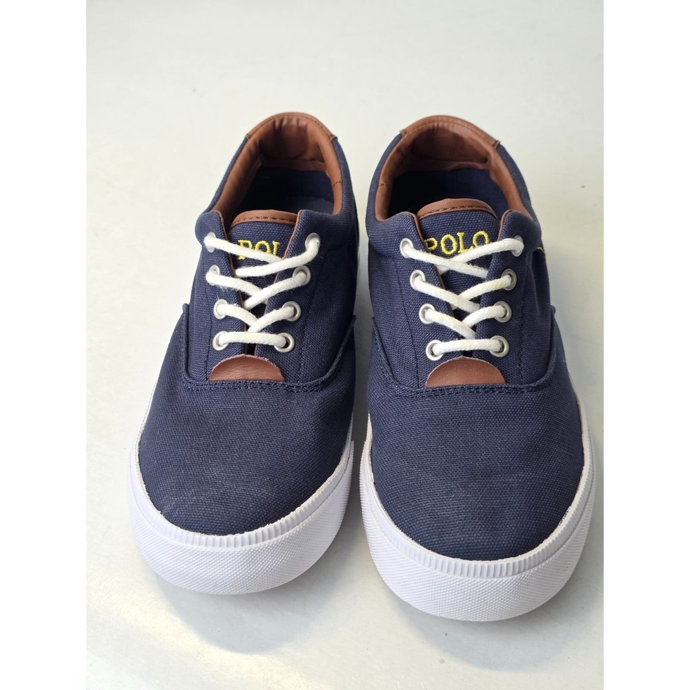 POLO Ralph Lauren Vaughn Women's Sneakers Size 5 EU 37 Navy Blue Canvas Shoes - Picture 9 of 12